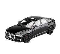 Die-cast car models 1:24 For Audi A6 Alloy Scale Car Model Diecast Metal Sound And Light Miniature Car Collection Alloy car models(Black)