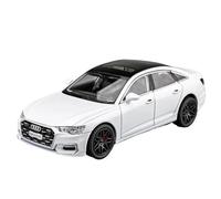 Die-cast car models 1:24 For Audi A6 Alloy Scale Car Model Diecast Metal Sound And Light Miniature Car Collection Alloy car models(White)