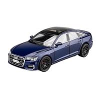 Die-cast car models 1:24 For Audi A6 Alloy Scale Car Model Diecast Metal Sound And Light Miniature Car Collection Alloy car models(Blue)
