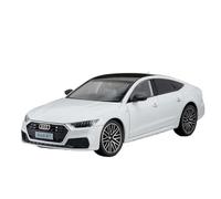 Die-cast car models 1:24 For Audi A7 Alloy Model Car Rear Wheel Pull Back Front Wheel Steering Car With Light And Sound Alloy car models(White)