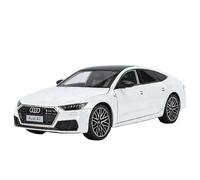 Die-cast car models 1:24 For Audi A7 Model Die-cast Alloy Vehicle Miniature Pull-back Sound And Light Door Openable Model Alloy car models(White with box)