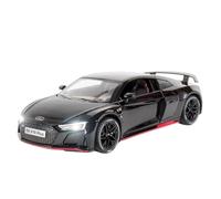 Die-cast car models 1:24 For Audi R8 V10 Plus Car Model Alloy Die-cast Rear Wheel Power Function Sound And Light Vehicle Model Alloy car models(Black)