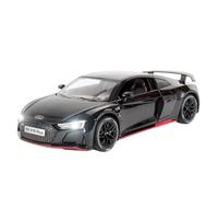Die-cast car models 1:24 For Audi R8 V10 Plus Car Model Alloy Die-cast Rear Wheel Power Function Sound And Light Vehicle Model Alloy car models(Black)