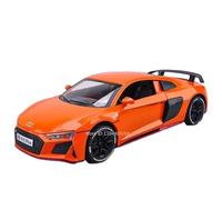 Die-cast car models 1:24 For Audi RS6 R8 V10 Plus Sports Car Model Die-cast Metal Simulation Sound And Light Sports Car Model Alloy car models(R8 V10 Orange)
