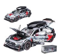 Die-cast car models 1:24 For Audi RS6 Racing Die-cast Alloy Model Car Fashion Collectibles Worth Collecting And Displaying Alloy car models(Titanium with gift box)