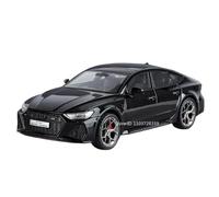 Die-cast car models 1:24 For Audi RS6 RS7 Miniature Model Car Alloy Die-casting Sound And Light Car Door Can Be Opened Back Alloy car models(RS7 Black)
