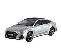 Die-cast car models 1:24 For Audi RS6 RS7 Miniature Model Car Alloy Die-casting Sound And Light Car Door Can Be Opened Back Alloy car models(RS7 Silver)