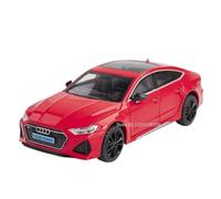 Die-cast car models 1:24 For Audi RS7 A8 Car Model Alloy Die-cast Car Door Can Be Opened Sound And Light Pull Back Simulation Car Alloy car models(RS7 Red)