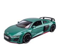 Die-cast car models 1:24 For Audi RS7 R8 V10 PLUS Miniature Model Car Alloy Die-cast Sound And Light Doors Can Be Opened Alloy car models(R8 Green)