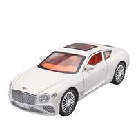 Die-cast car models 1:24 For Bentley Continental GT Model Car Alloy Die-cast Car Collection Pull Back Scale Car Model Alloy car models(White with box)