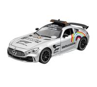 Die-cast car models 1:24 For Benz AMG Vision GT Sports Car F1 Safety Car Model Alloy Die-cast Sound And Light Super Sports Car Alloy car models(F1 Silver)