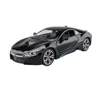 Die-cast car models 1:24 For BMW I8 Simulation Alloy Car Model Die-cast Ornaments With Sound And Light Pull Back Function Alloy car models(Black)