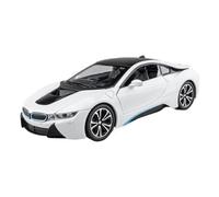 Die-cast car models 1:24 For BMW I8 Simulation Alloy Car Model Die-cast Ornaments With Sound And Light Pull Back Function Alloy car models(White)