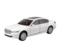 Die-cast car models 1:24 For BMW M3 760Li Model Miniature Alloy Diecast Car Rubber Tire With Lights And Sounds Vehicle Scale model car(760Li White)