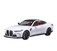 Die-cast car models 1:24 For BMW M3 M4 Model Alloy Car 4 Doors Openable Sound And Light Pull Back Front Wheel Steering Car Alloy car models(M4 White)