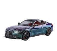 Die-cast car models 1:24 For BMW M3 M4 Model Alloy Car 4 Doors Openable Sound And Light Pull Back Front Wheel Steering Car Alloy car models(M4 Purple)