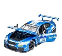 Die-cast car models 1:24 For BMW M4 GT3 Audi R8 LMS Alloy Sports Car Model Die-cast Metal Track Racing Model Alloy car models(M6 GT3 Blue)