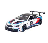 Die-cast car models 1:24 For BMW M6 GT3 Sports Car Model Alloy Die-cast Mini Super Sports Car With Open Doors Model Alloy car models(White)