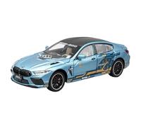 Die-cast car models 1:24 For BMW M8 MH8-800 Miniature Model Alloy Die-casting Pull-back Sound And Light Door Opening Alloy car models(CZ24622 Blue)