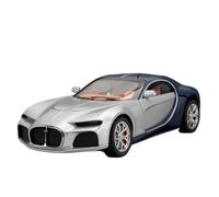 Die-cast car models 1:24 For Bugatti Atlantic Model Car Alloy Die-cast Model Car With Lights And Sounds Super Sports Car Alloy car models(SilverBlue)