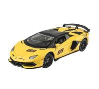 Die-cast car models 1:24 For Lamborghini Aventador SVJ 63 Super Sports Car Model Sound And Light Collectible Metal Die-casting Alloy car models(YELLOW)