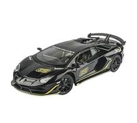 Die-cast car models 1:24 For Lamborghini Aventador SVJ 63 Super Sports Car Model Sound And Light Collectible Metal Die-casting Alloy car models(BLACK)
