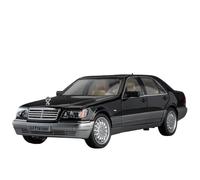 Die-cast car models 1:24 For Mercedes-Benz W140 300SL Alloy Miniature Car Diecast Model Sound And Light Rally Reverse Vehicle Alloy car models(W140 Black)