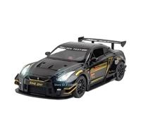 Die-cast car models 1:24 For Nissan GTR R34 SKYLINE R35 Sports Car Model With Pull-back Doors And Openable Miniature Model Alloy car models(R35 Black)