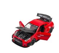 Die-cast car models 1:24 For Nissan GTR R35 R50 Alloy Car Model Die-cast High Simulation Vehicle With Pull Back Sound And Light Alloy car models(R35 Red)