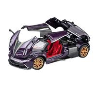 Die-cast car models 1:24 For Pagani ZONDA HP Huayra Miniature Car Die-cast Model With Door Opening Sound And Light Pull Back Alloy car models(Huayra Purple)
