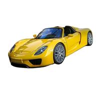 Die-cast car models 1:24 For Porsche 918 Alloy Sports Car Model Die-cast Metal Racing Car Vehicle Model Simulation Collection Alloy car models(Yellow)