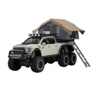 Die-cast car models 1:24 For Raptor F150 Model Alloy Die-cast Camping RV Pull Back Sound And Light 5 Doors Can Be Opened Alloy car models(White)