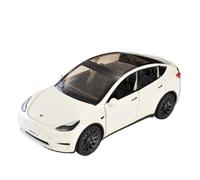Die-cast car models 1:24 For Tesla Scale Model Y Die-cast Alloy Model Car Simulation With Sound And Light Pull Back Function Alloy car models(White)