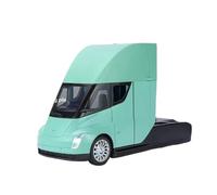 Die-cast car models 1:24 For Tesla Semi-trailer Truck Trailer Metal Alloy Die-cast Truck Trailer Model Sound And Light Car Model Alloy car models(GREEN-boxed)
