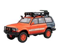 Die-cast car models 1:24 For Toyota LC80 Off-road Vehicle Alloy Car Model Die-cast Ornaments Alloy car models(Orange with box)