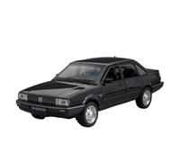 Die-cast car models 1:24 For Volkswagen Santana Car Model Sound And Light Police Car Alloy Die-cast Bus Model Collection Alloy car models(Retro Black)