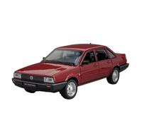 Die-cast car models 1:24 For Volkswagen Santana Car Model Sound And Light Police Car Alloy Die-cast Bus Model Collection Alloy car models(Retro Red)