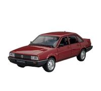 Die-cast car models 1:24 For Volkswagen Santana Die-cast Model Alloy Police Car 6 Doors Can Open Sound And Light Pull Back Car Alloy car models(Red)