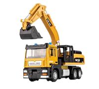 Die-cast car models 1:32 Excavator Cement Mixer Truck Model Metal Die Casting Pull Back Alloy Engineering Vehicle Model Alloy car models(Excavator)