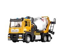 Die-cast car models 1:32 Excavator Cement Mixer Truck Model Metal Die Casting Pull Back Alloy Engineering Vehicle Model Alloy car models(Cement Mixer Truck)