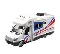 Die-cast car models 1:32 For Alloy Die-cast RV Model 3 Doors Openable Sound And Light Camper RV Trailer Vehicle Decorations Alloy car models