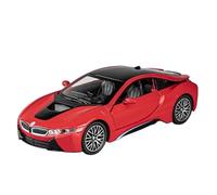 Die-cast car models 1:32 For BMW I8 Alloy Sports Model Mini Car Die-cast Metal 4 Doors Can Be Opened With Sound And Light Alloy car models(Red)