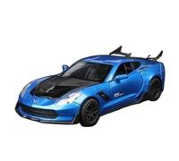 Die-cast car models 1:32 For Corvette ZR1 Alloy Sports Car Model Die-cast Car Metal Model Scale Model Collection Ornaments Alloy car models(Blue)