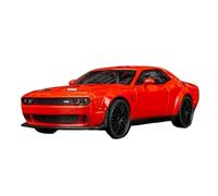Die-cast car models 1:32 For Dodge Challenger Die-cast Metal Car Pull Back Model Car With Sound And Light Alloy car models(RED)