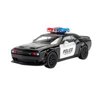 Die-cast car models 1:32 For Dodge Hellcat Police Car Model Alloy Die-cast Simulation Pull Back Sound And Light Ornaments Alloy car models