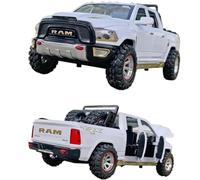 Die-cast car models 1:32 For Dodge Ram Pickup Truck Alloy Car Model Sound And Light Back Force Die-casting Exquisite Car Model Collection Ornaments Alloy car models(White box)