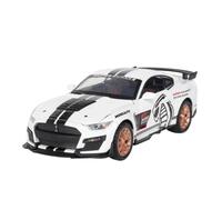 Die-cast car models 1:32 For Ford Mustang Shelby GT350 Super Sports Car Car Model Alloy Pull Back Scale Model Ornaments Alloy car models(GT500 White 1)