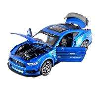 Die-cast car models 1:32 For Ford Mustang Shelby GT500 Alloy Sports Car Model Die-cast Car Metal Car Imitation Real Car Model Alloy car models(Blue B)