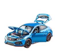 Die-cast car models 1:32 For Honda Civic TYPE-R Alloy Car Model Die-cast Metal Sports Car Model Sound And Light Collection Alloy car models(Blue 1)