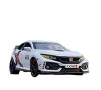 Die-cast car models 1:32 For Honda Civic Type-R Alloy Sports Car Model Die-cast Metal Scar Model With Sound And Light Model Alloy car models(White B)